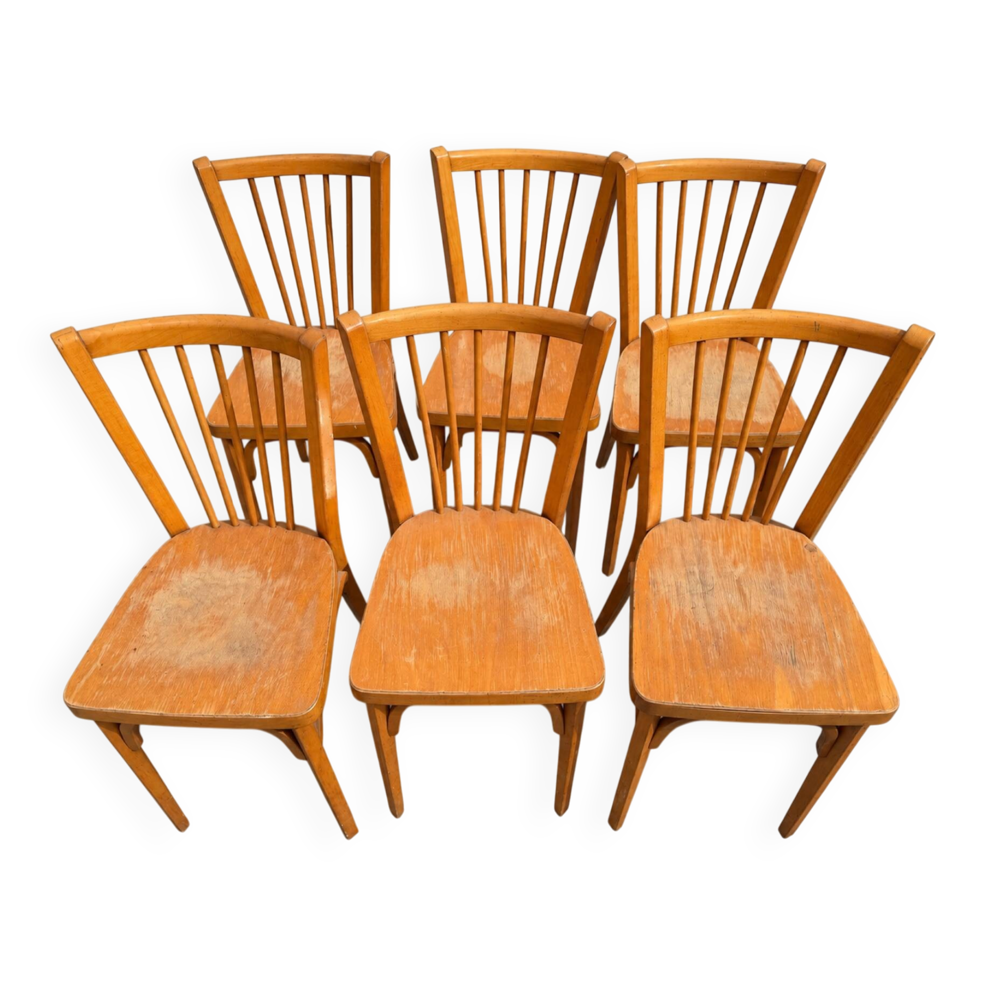 Lot de 6 chaises vintage en bois – Baumann