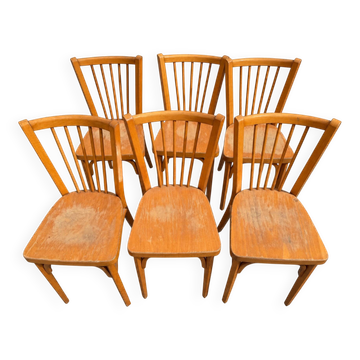 Lot de 6 chaises vintage en bois – Baumann