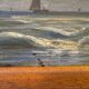 Tableau, Marine sur la côte d’Opale XIX siècle