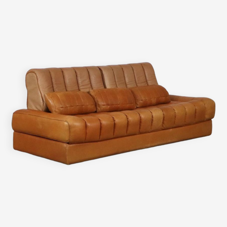 De Sede DS-85 Sofa In Cognac Leather And Chrome, 1960s | Selency