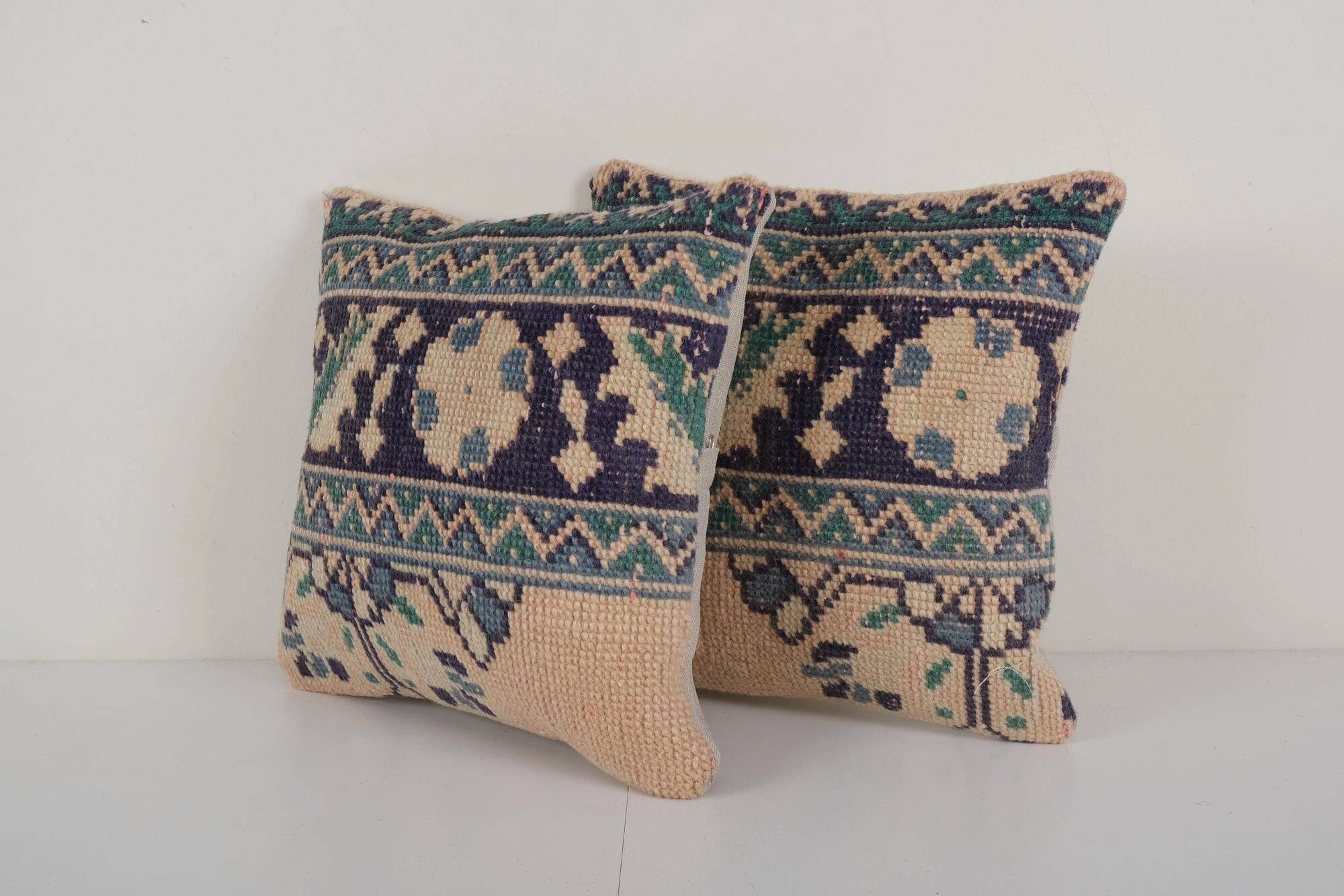 Set of 2 vintage Turkish cushion covers 38x38 cm