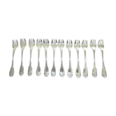 12 forks with cake christofle model shell
