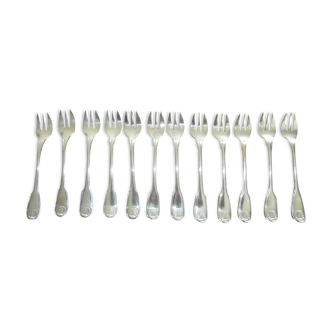 12 forks with cake christofle model shell