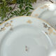6 flat plates porcelain Limoges golden white