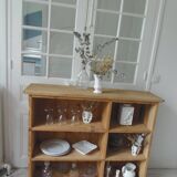 Vintage craft furniture on casters in pitch pine, 6 lockers.