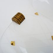 Pair of vintage wall lamps in Plexiglas and Rockabilly brass. Year 50