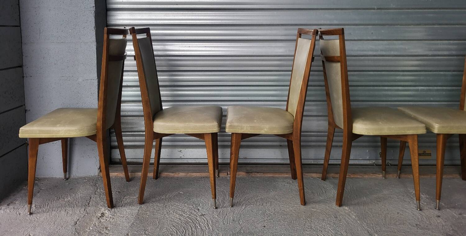 Série suite de 8 chaises Vintage circa 1960