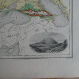 Old physical map of Europe - 1893