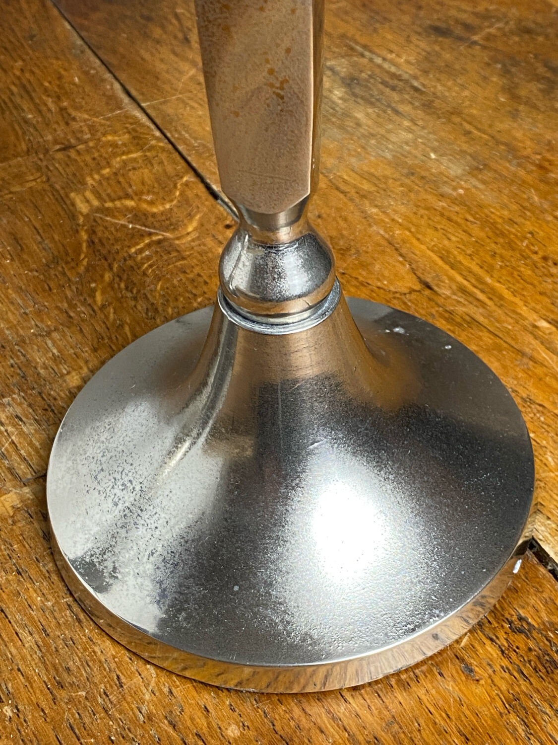 Pair of silver-plated candlesticks