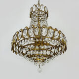 Old hot air balloon chandelier, glass tassels