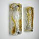 Pair of Mazzega wall lamps, orange Murano blown glass, Italy, 1960