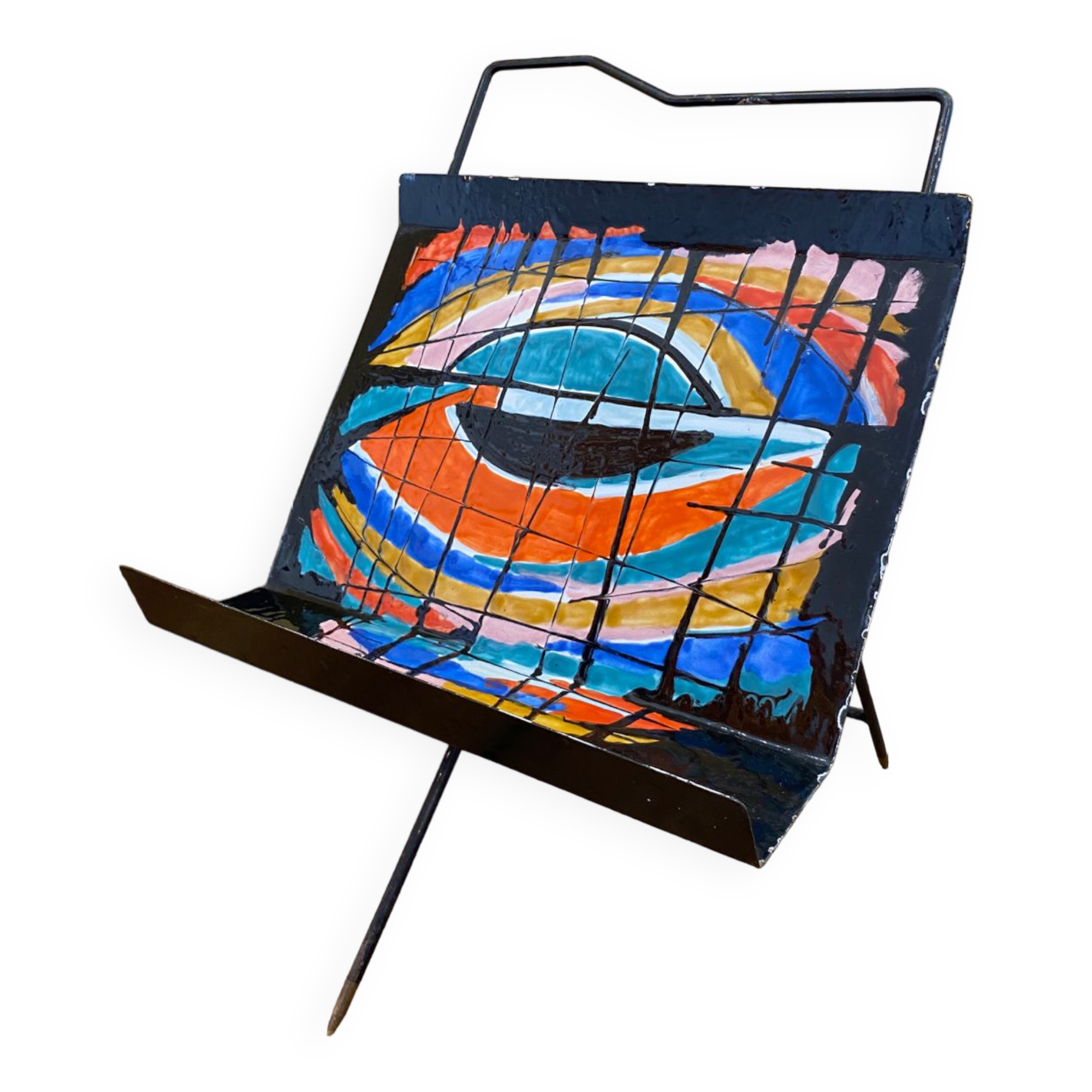 Enamelled magazine rack