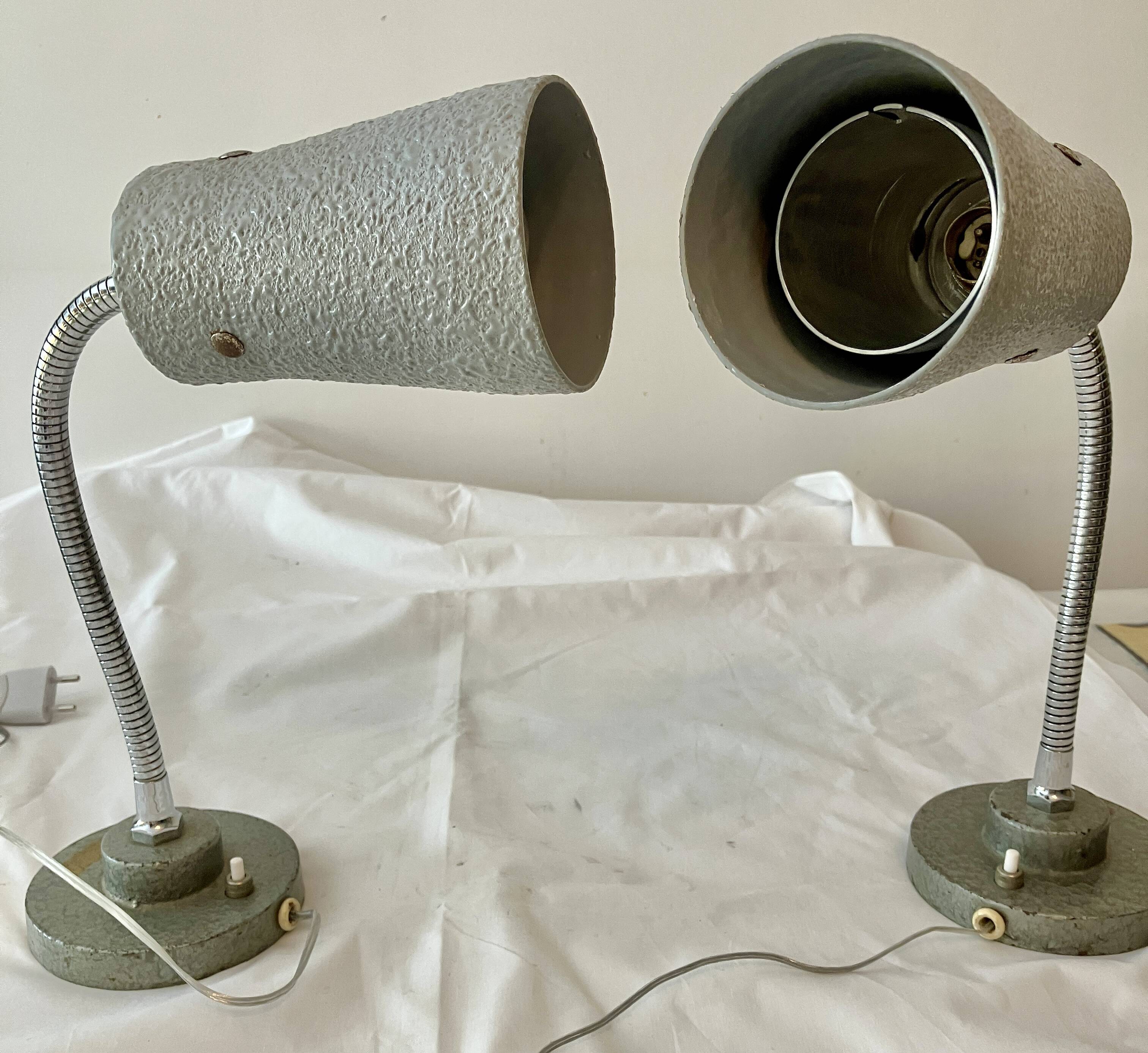 Pair of cogit workshop lamps