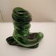 Blow glass crumple candle holder