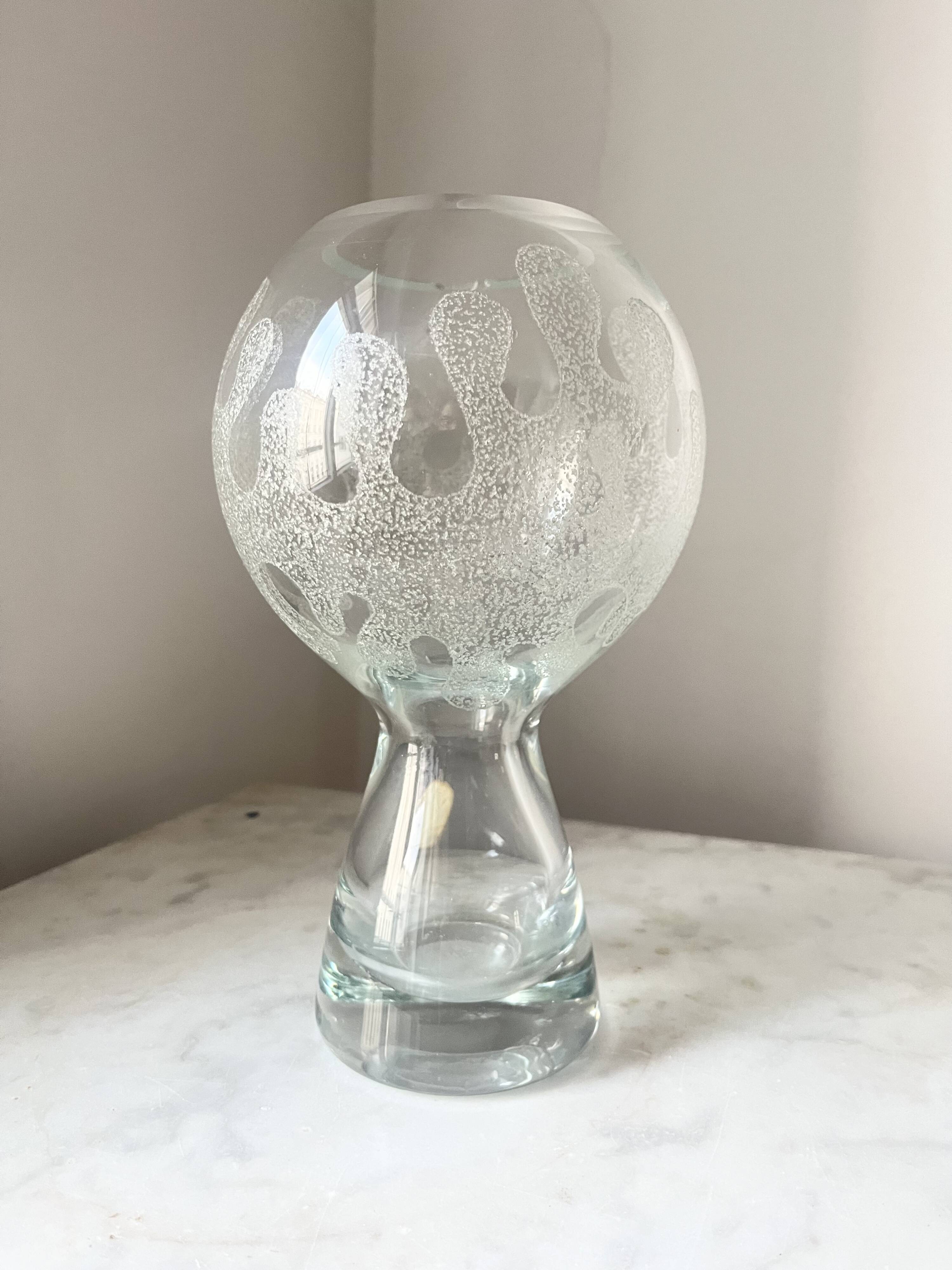 Vintage Art Glass Vase by Marita Voigt for Ilmenau, DDR East Germany