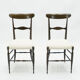 Set of 4 chairs Campanino Chiavari walnut by Fratelli Levaggi 1950