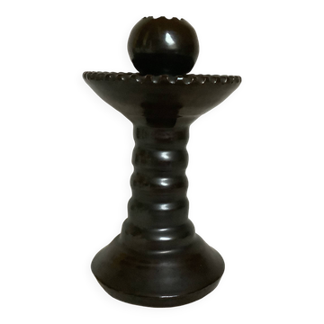 Bougeoir glaçure marron