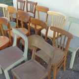 Set of 15 mismatched bistro chairs