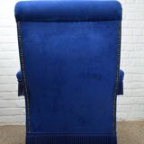 Fauteuil velours bleu