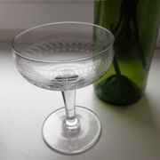 Lot of 6 mismatched crystal champagne glasses early 20th century