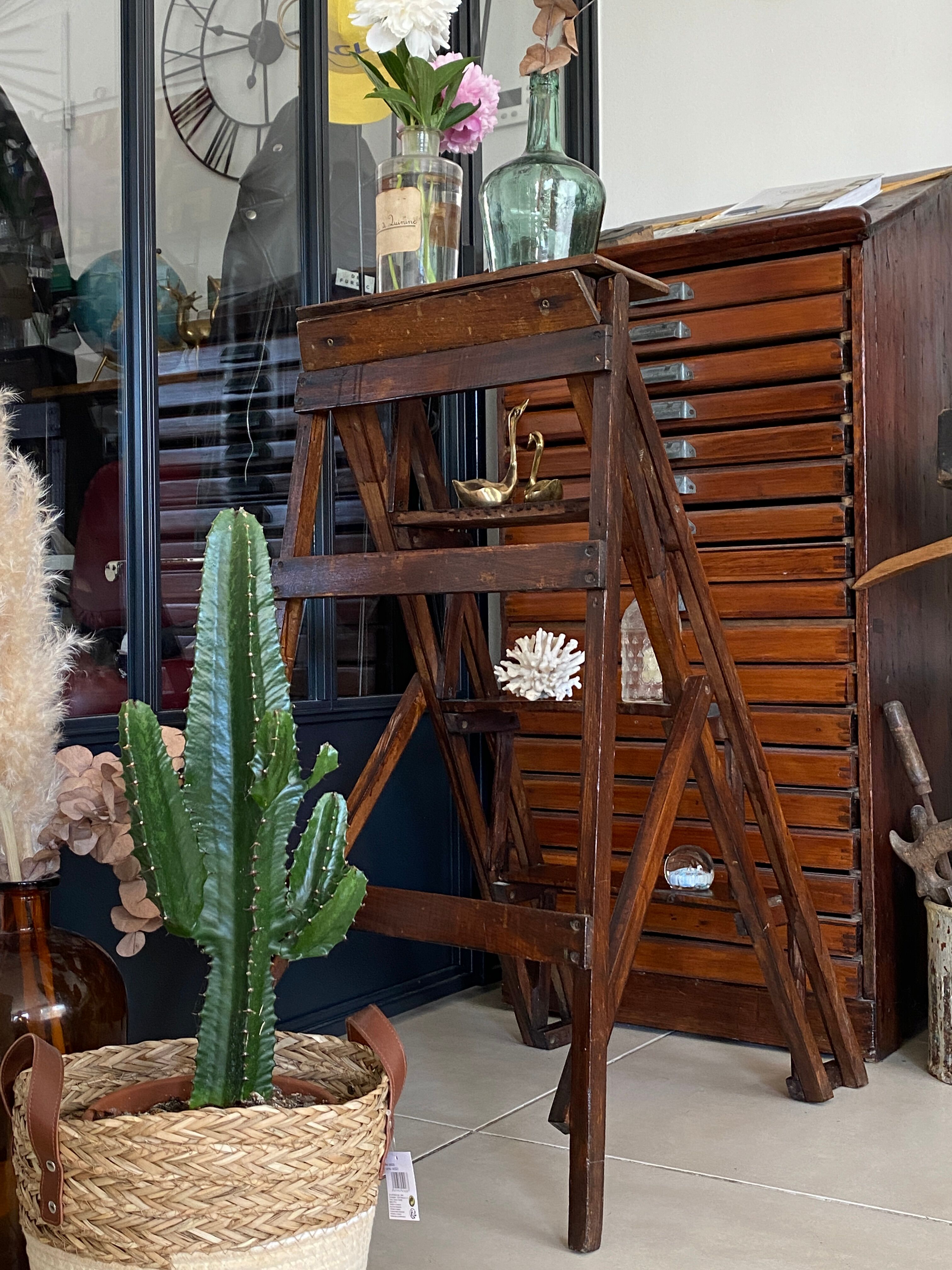 Escabeau bois vintage