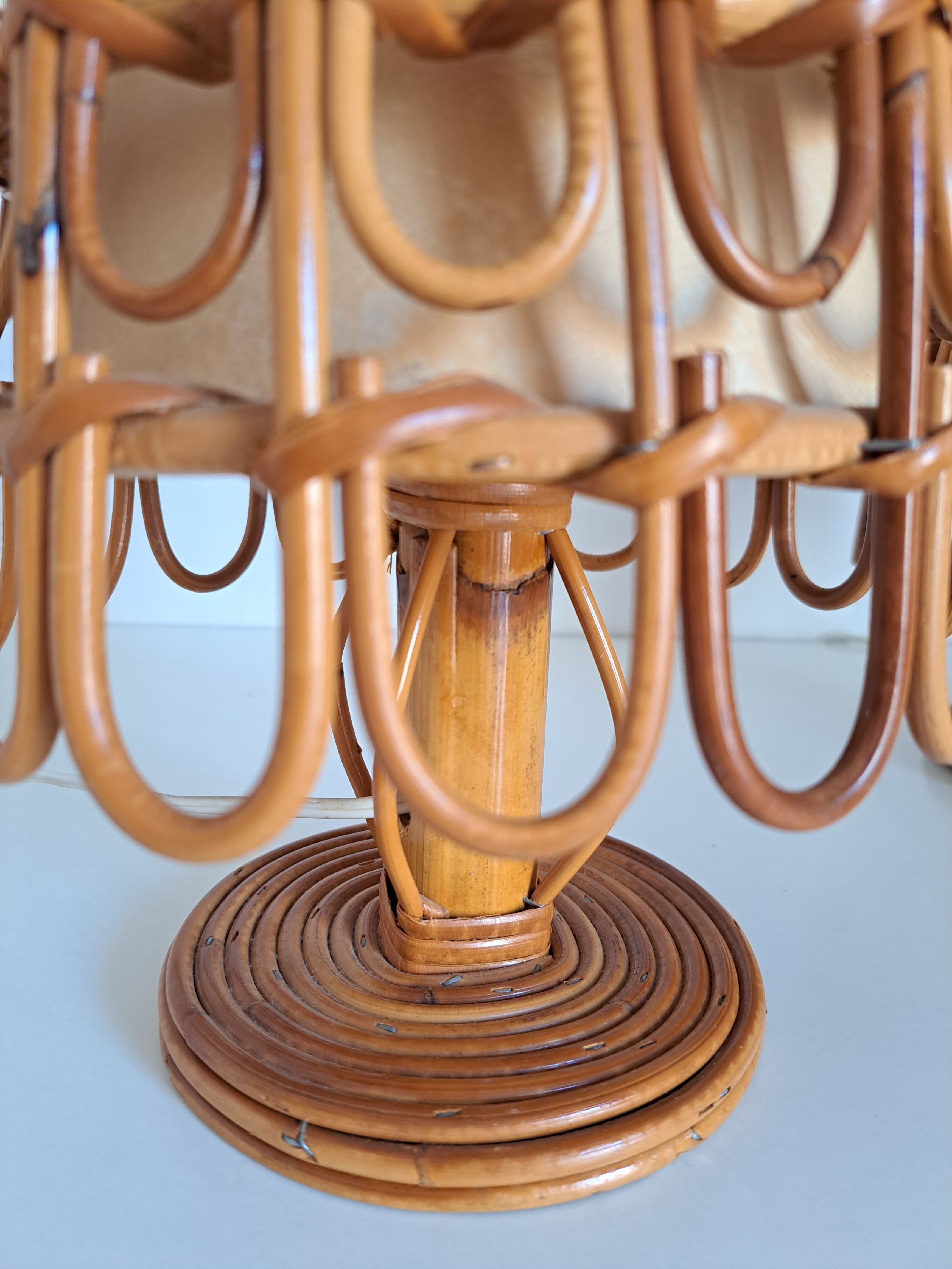 Pair of vintage bamboo lamps