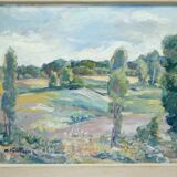 Katarina Fontaine, Swedish Modern Landscape, Oil on Panel, 1950s, Framed