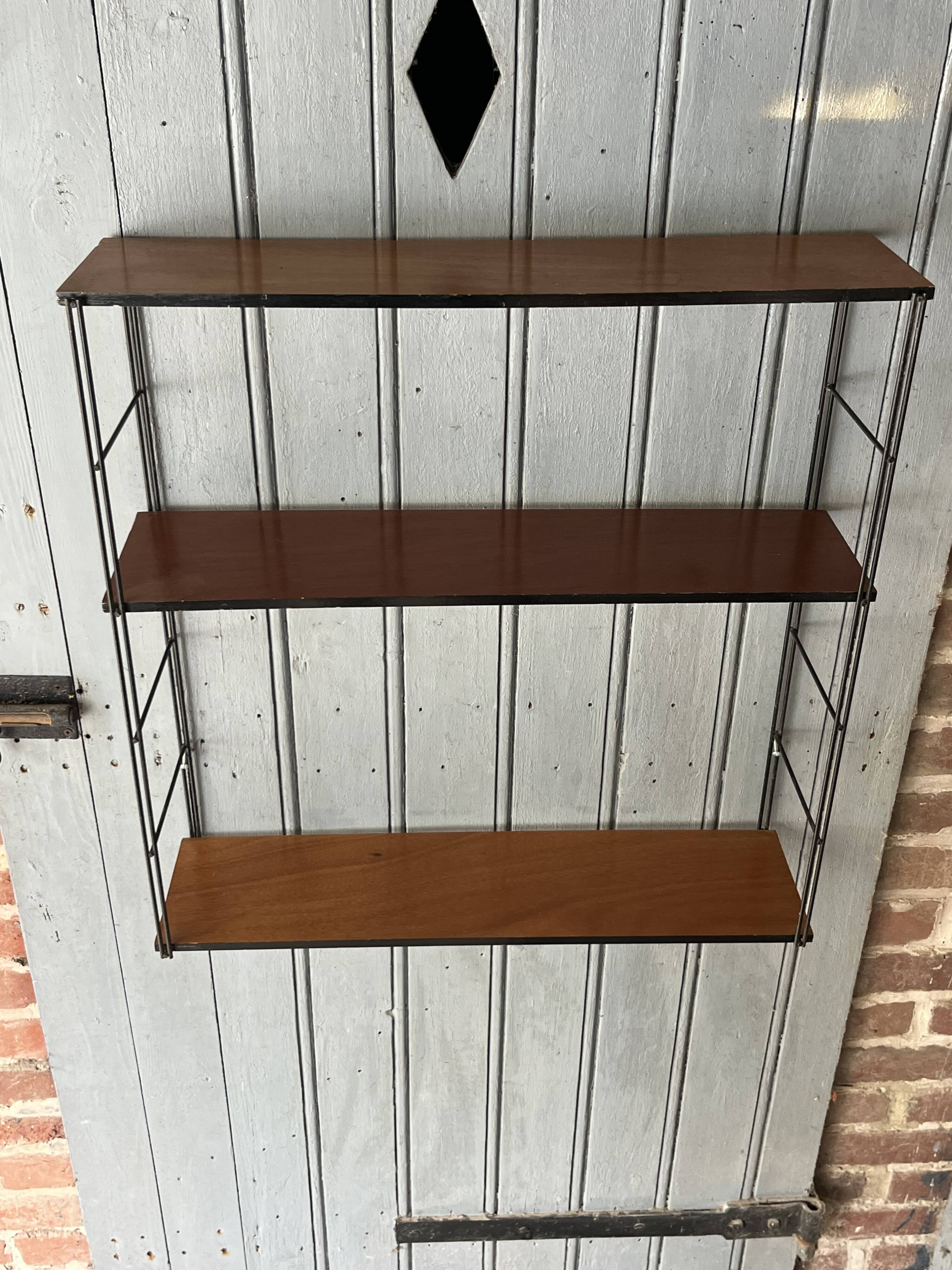 String shelf in wood and iron