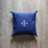 Blue Moroccan Berber cushion in cotton
