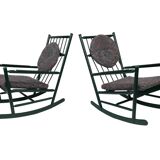 Vintage rocking chair wood 1960s design