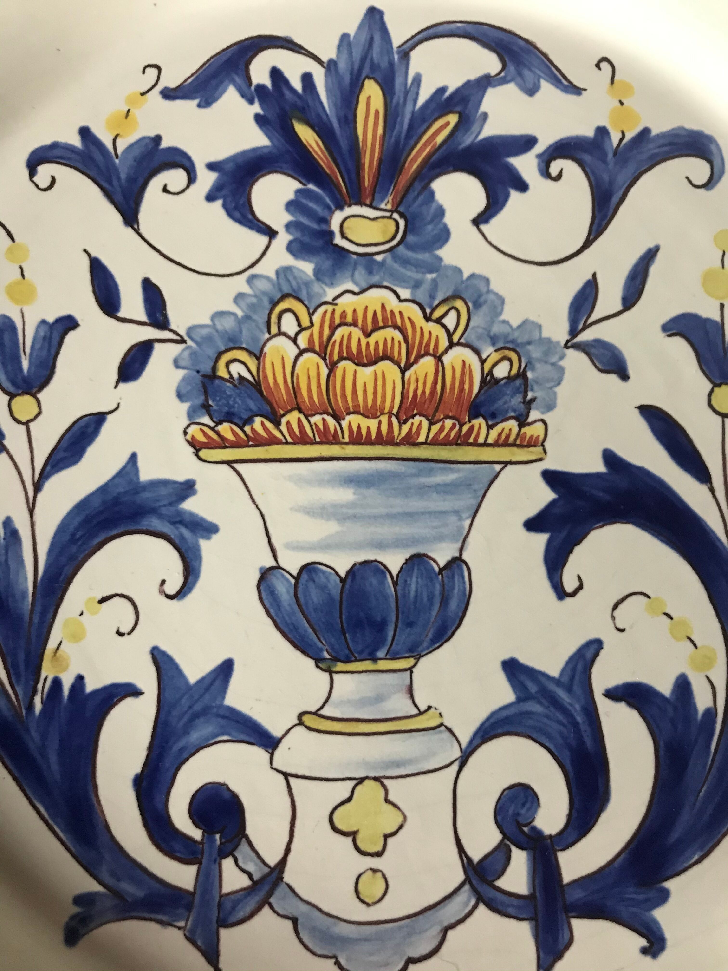 Rouen's ancient earthenware plate