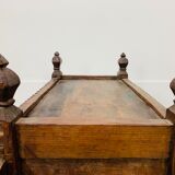 Old oriental wedding chest solid wood primitive design