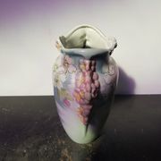 Vase K&G Luneville céramique décor fleurs vintage