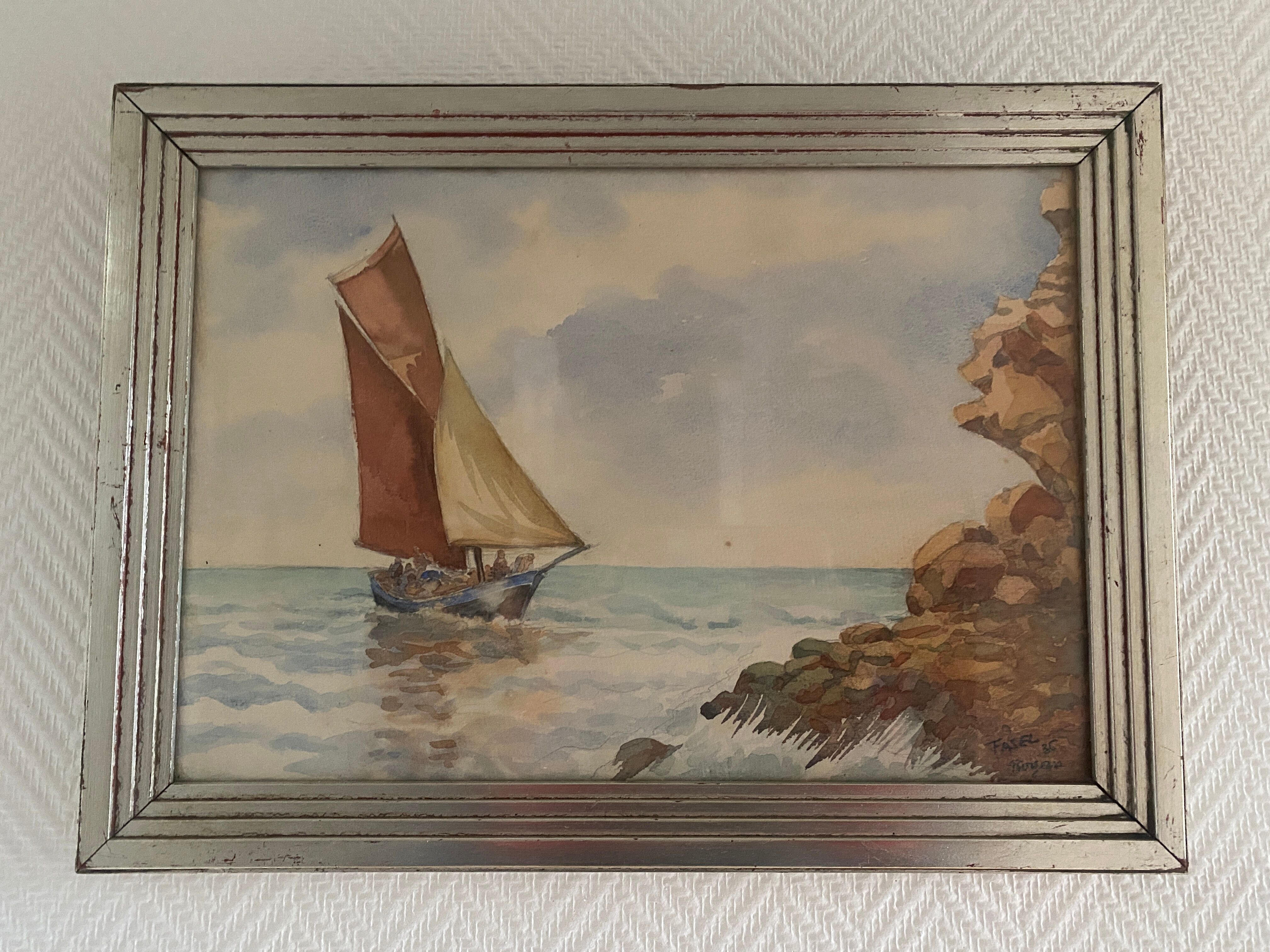 Old marine watercolour