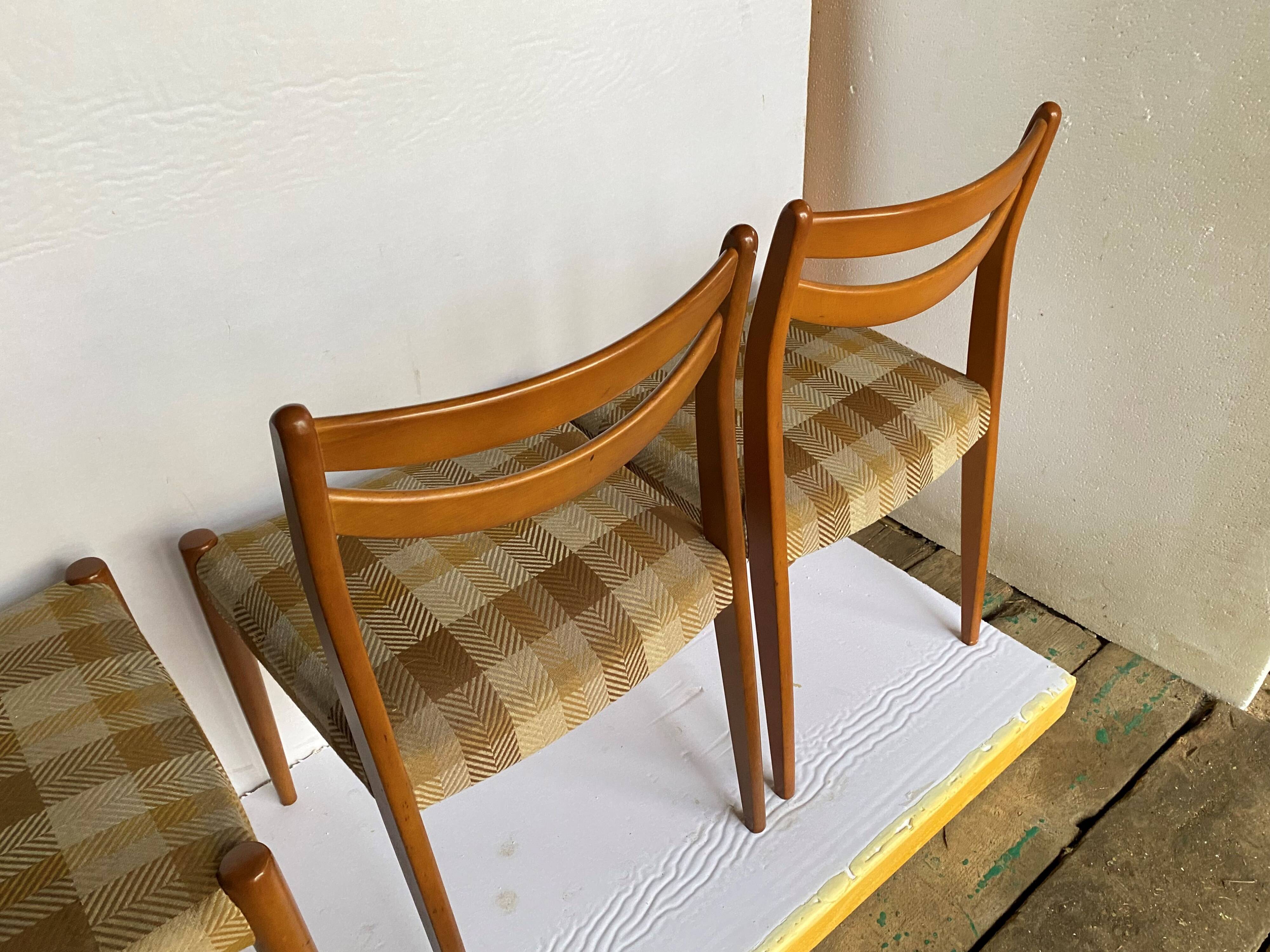 Series of 4 Scandinavian style chairs 1960