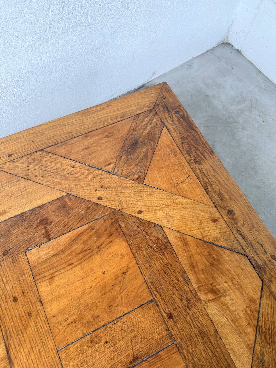 1940s inlaid oak coffee table