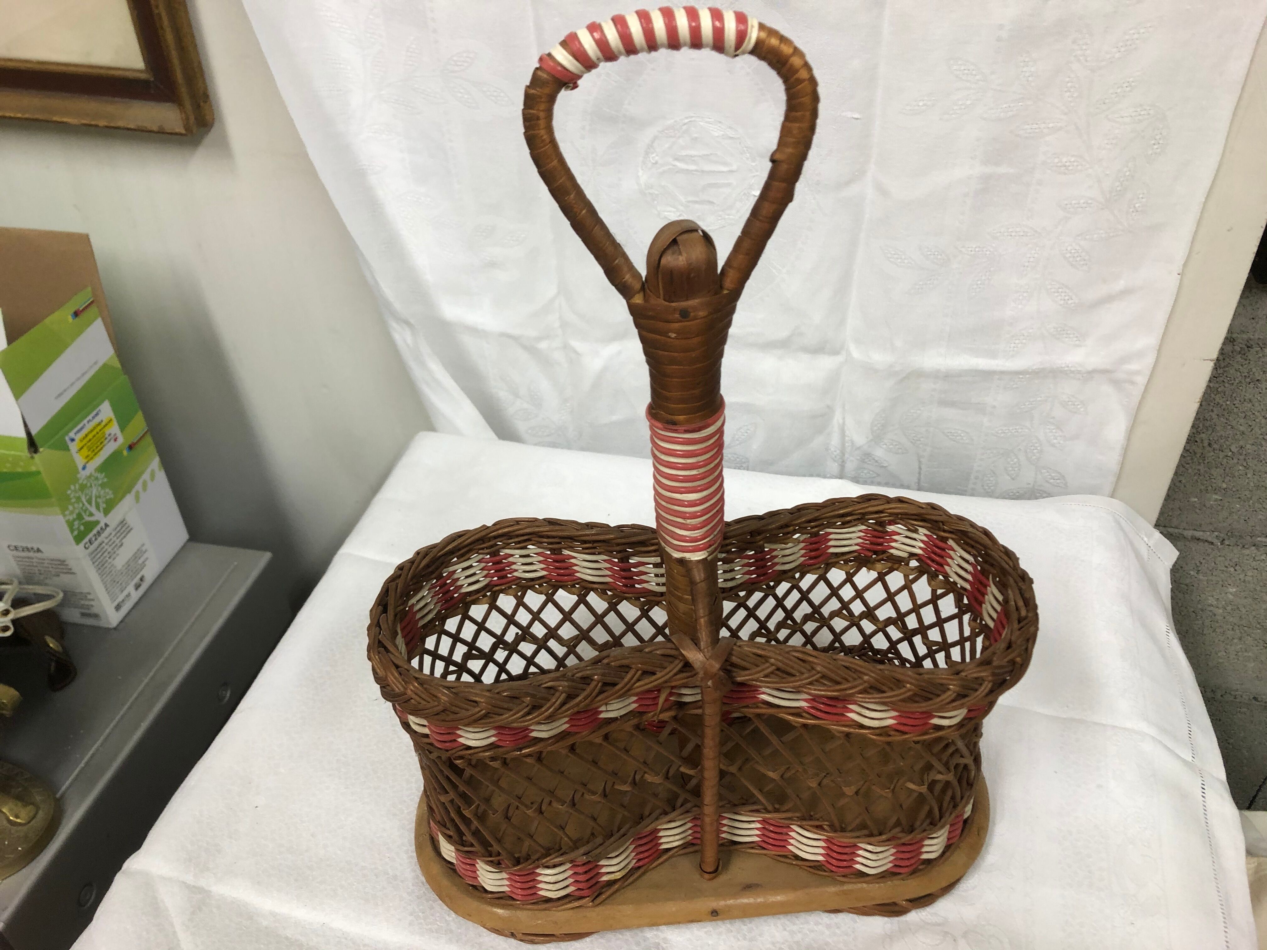Door rattan bottles from the 60s