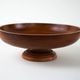 Danish solid teak wood platter on profiled base, 1970s Scandinavian craftsmanship