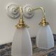 Set of two art deco wall lamps electrified to nine