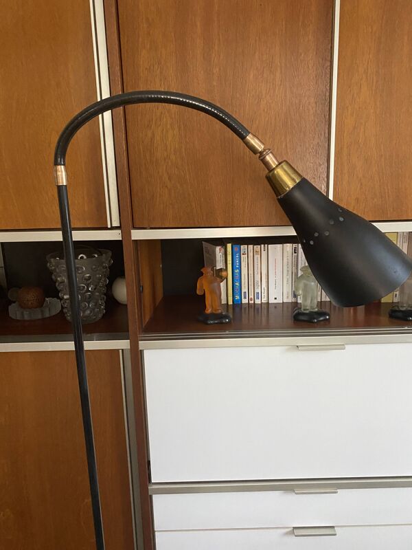 Lampe Diabolo en Métal Noir, 1960Lampe Diabolo en Métal Noir, 1960