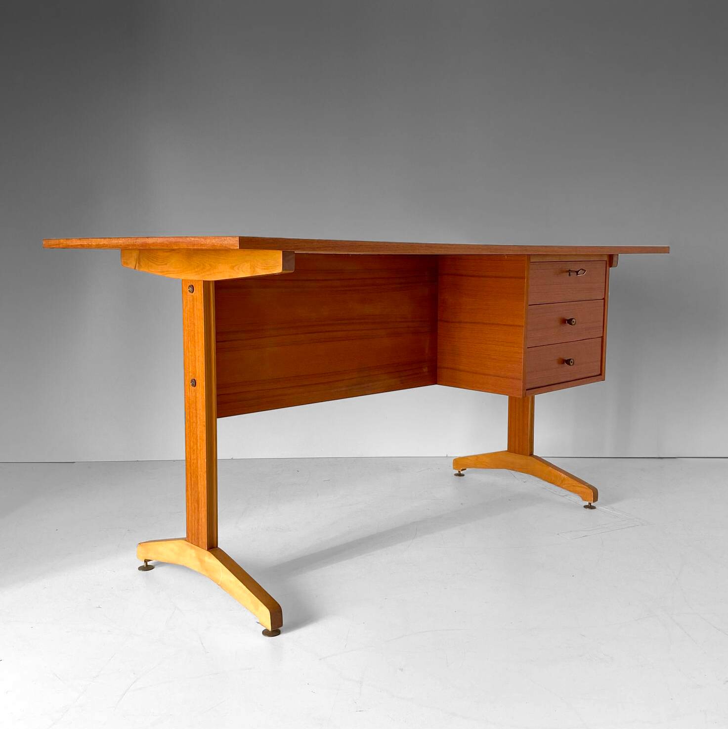 1960s scandinavian desk in teak wood