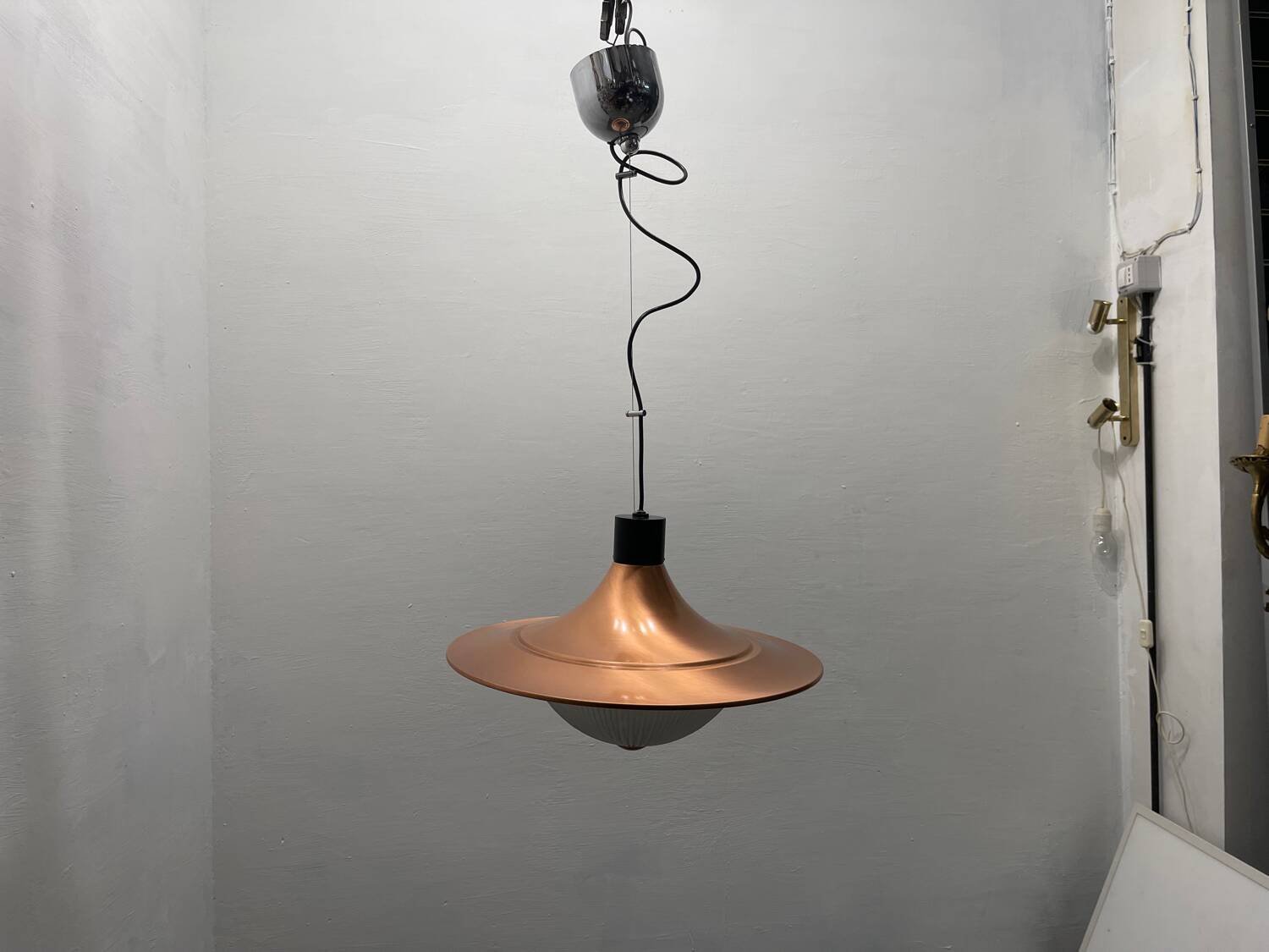 Copper Glass Light Pendant 1990’s