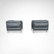 LC3 down cushions Y extra leather armchairs by Le Corbusier Cassina 1990s