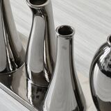 Silver soliflore vases.