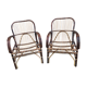 Pair of rattan armchairs