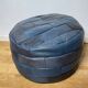Blue Sède patchwork leather pouf