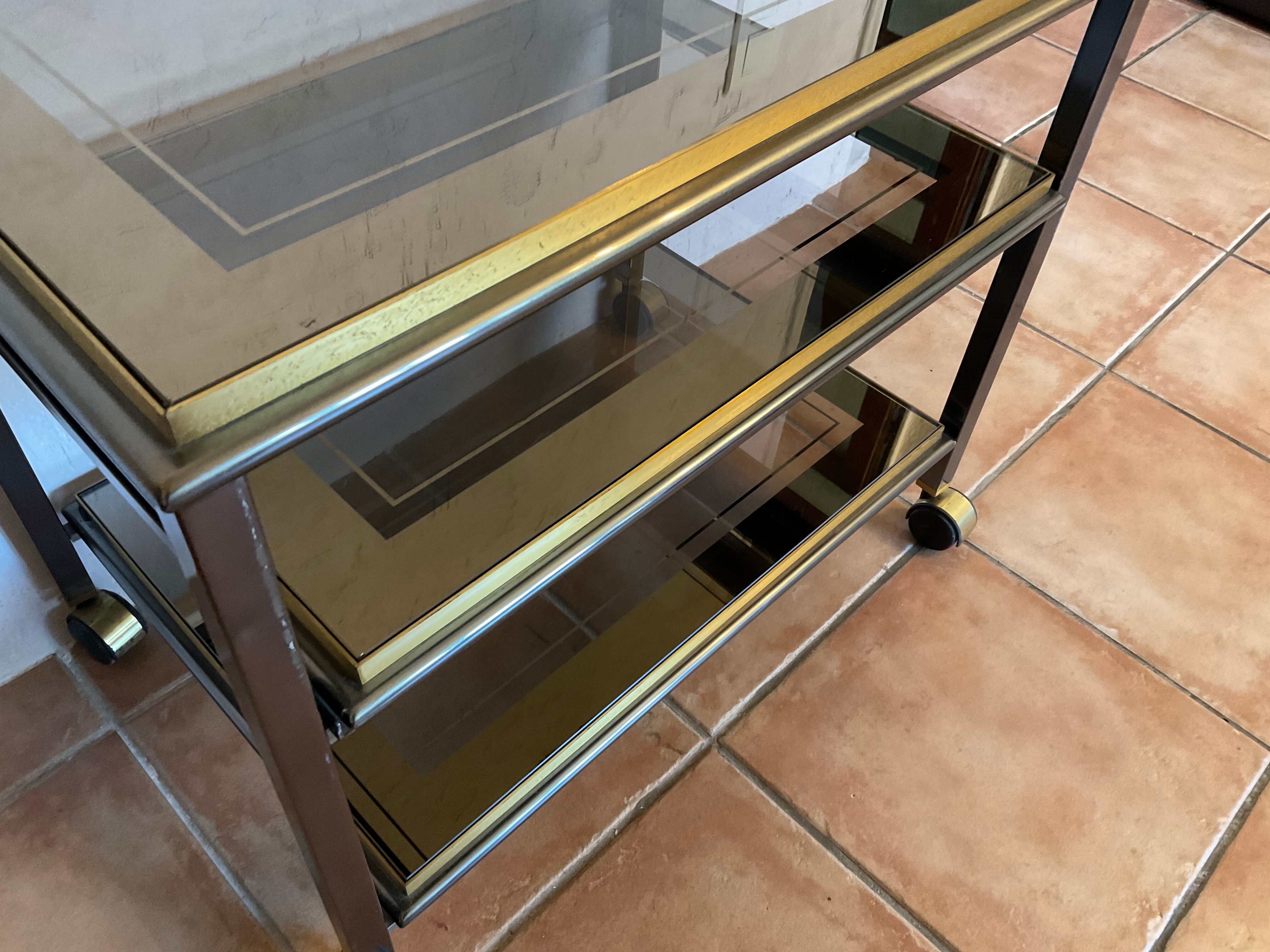 TV furniture brass and chrome design