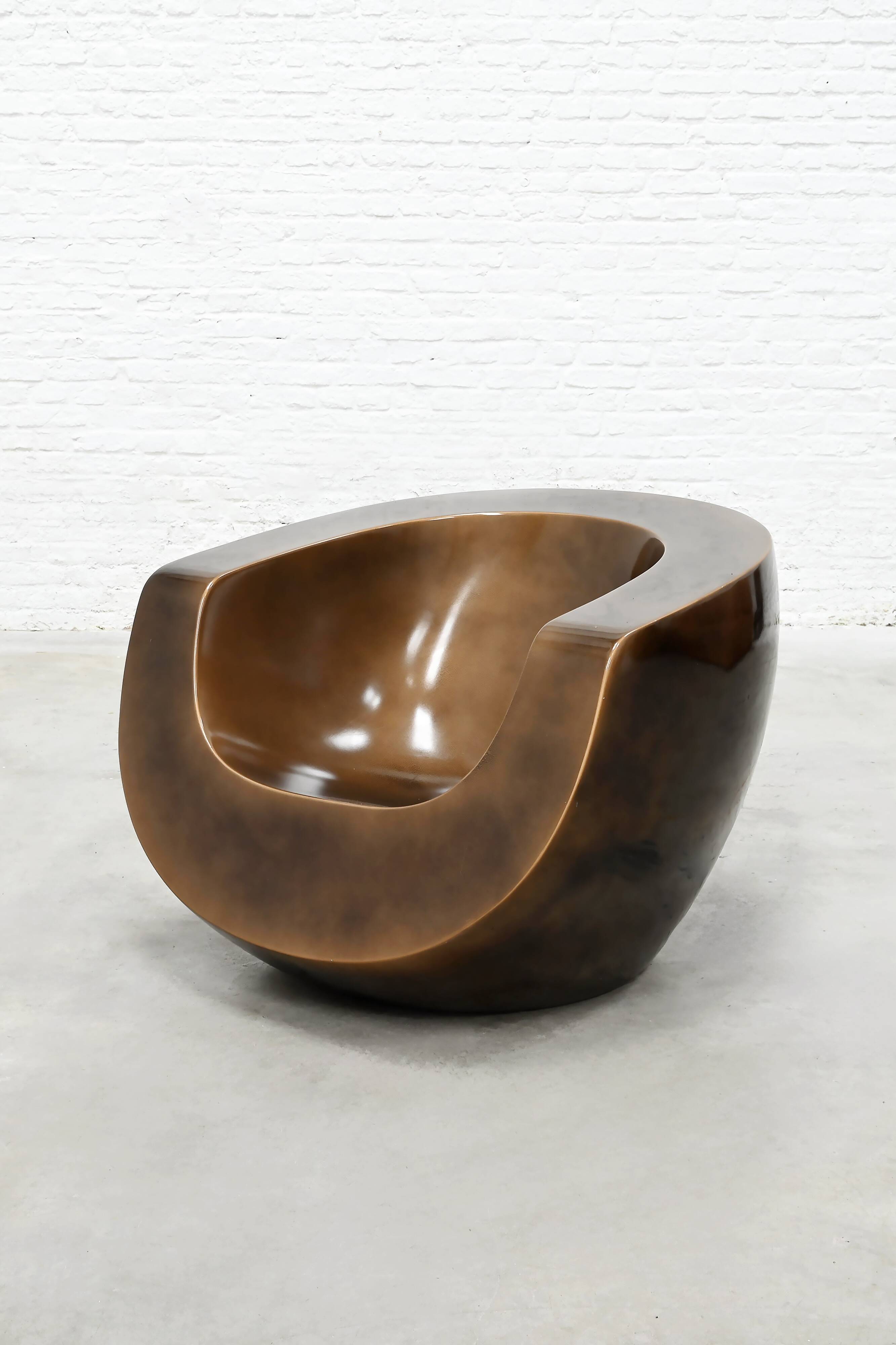 Moon Chair by Mike To, Sculptural Fiberglass Armchair, 2000s