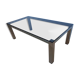 Smoked glass and stainless steel coffee table from the 70s