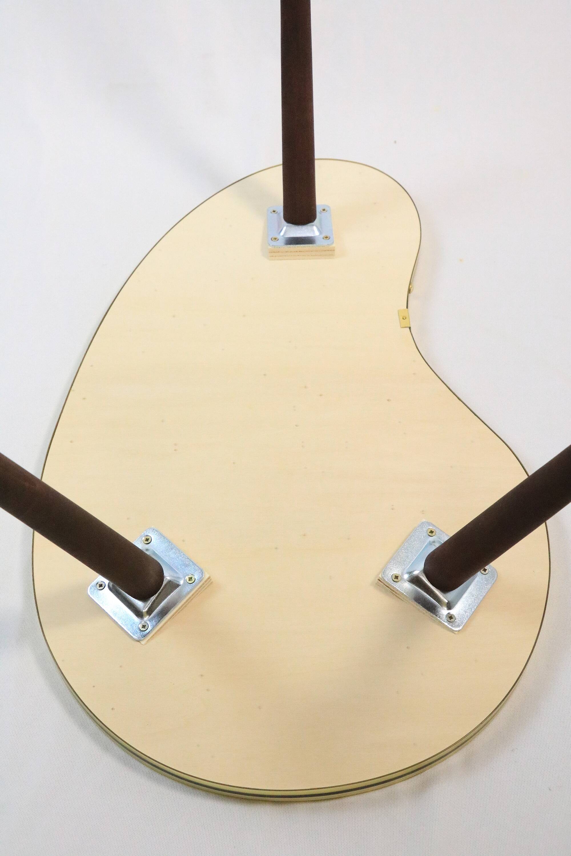 4 x side table retro, kidney shaped L, triangular high, black/white